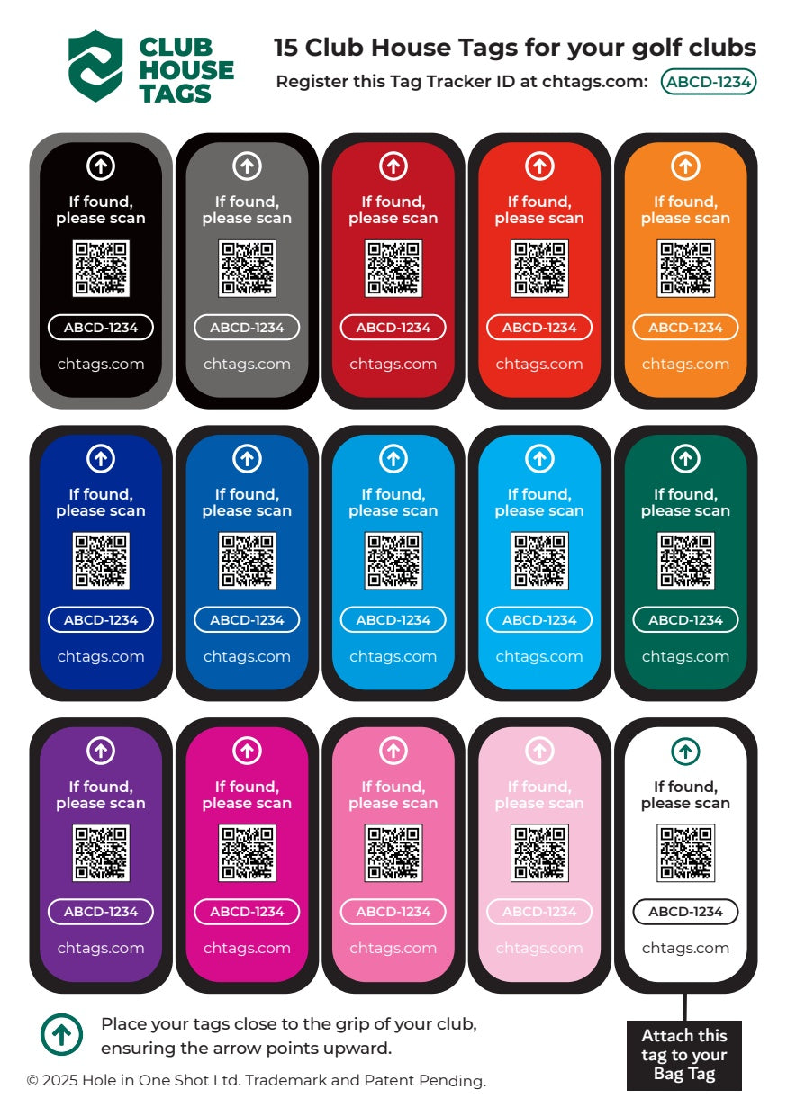 Club House Tags - Colours